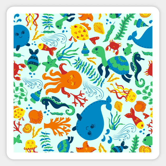 Ocean Animals Sticker by sarakaquabubble